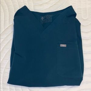 Figs three pocket top Caribbean Blue